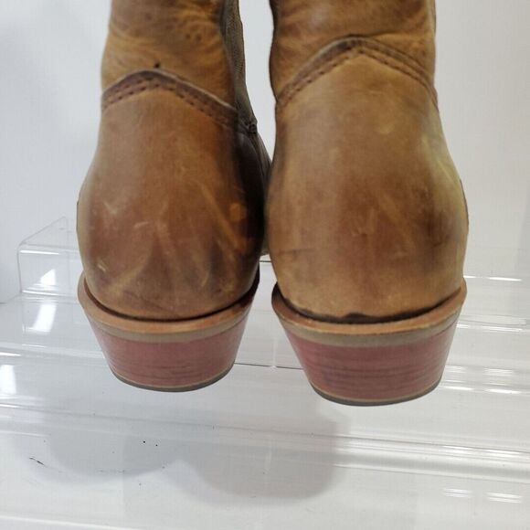 Double H Cowboy Boots Womens 7M Daniela 12" Work Roper Brown Leather Rustic USA - Picture 6 of 9